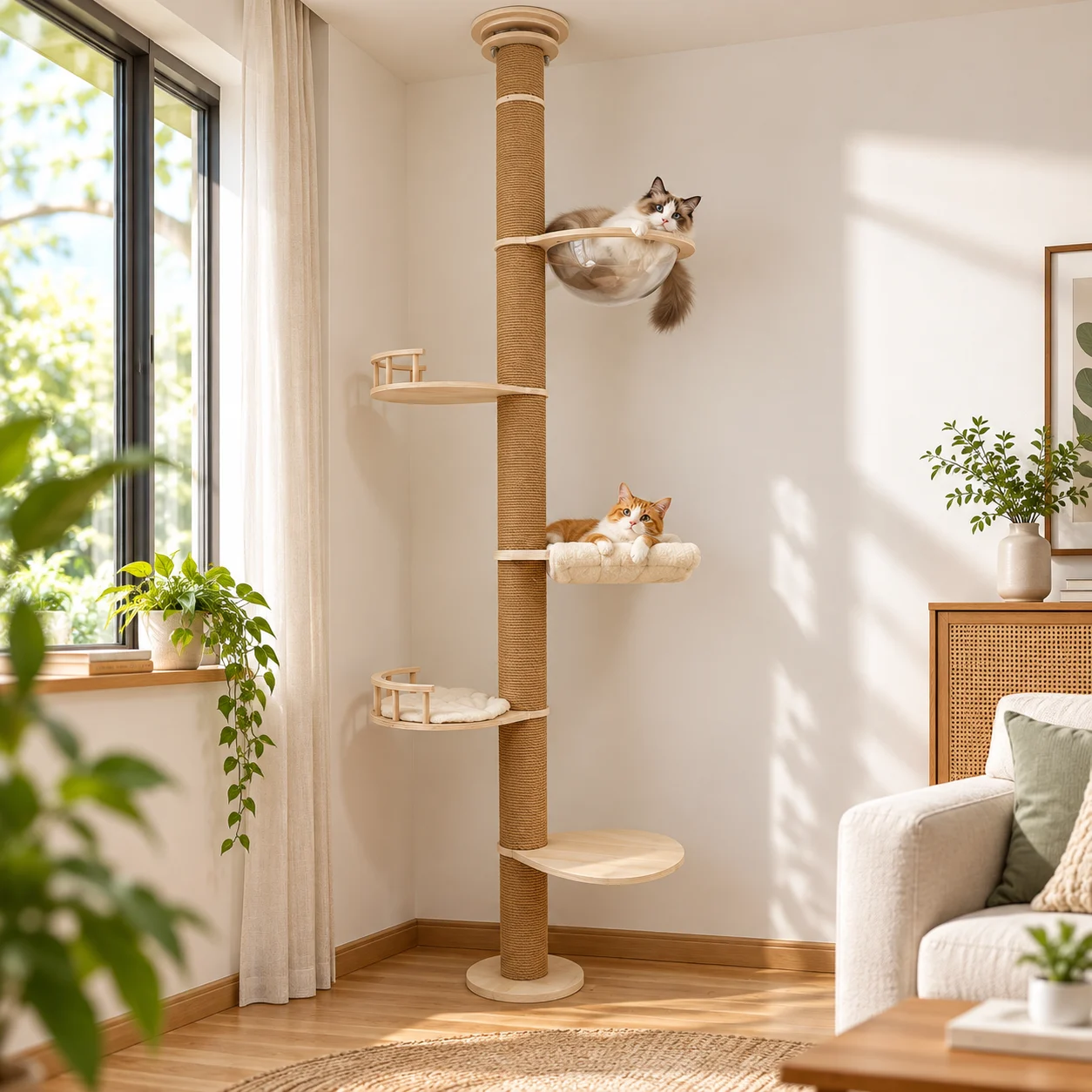Floor-to-Ceiling Cat Climbing Pole